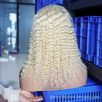 Wholesale Lace Closure Wigs Bob Blonde 613 100% Virgin Remy Human Hair Lace Front Wig With Closure,Bob Deep Curly Lace Front Wig